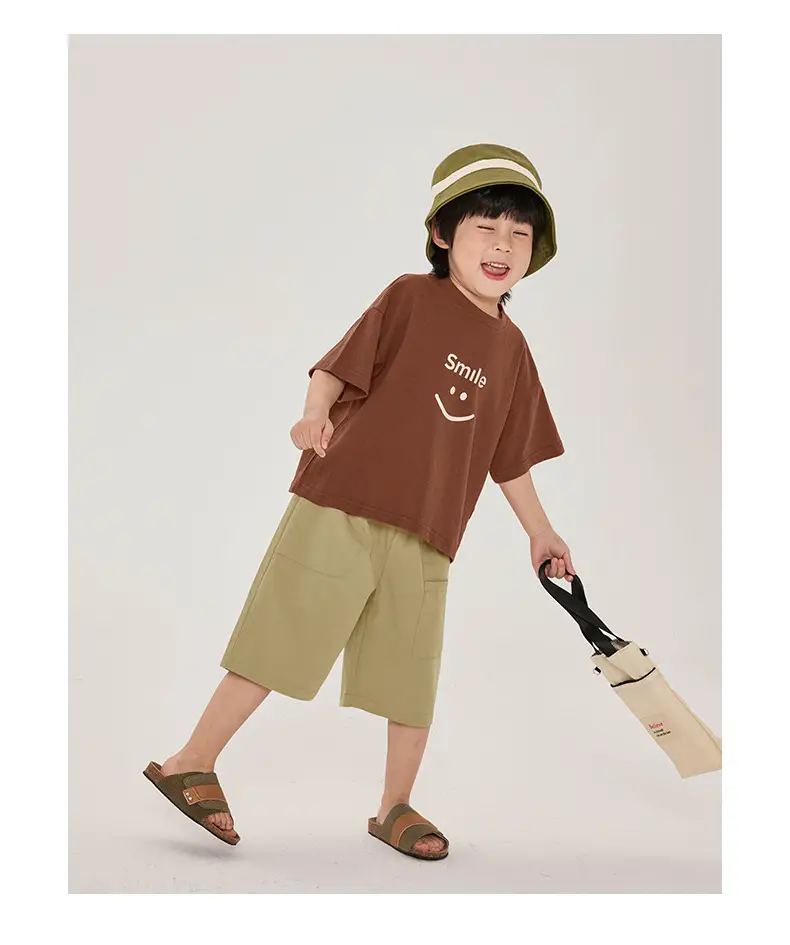 Boys T-Shirt Smiley Cotton Shorts Summer Wear — feature 12