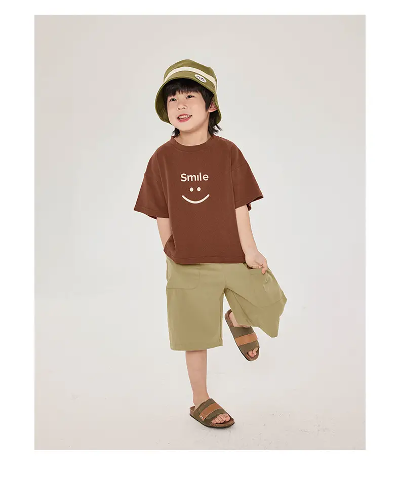 Boys T-Shirt Smiley Cotton Shorts Summer Wear — feature 13