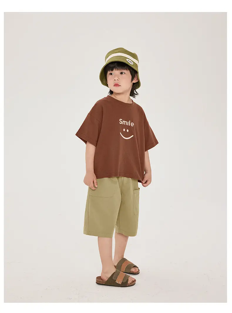 Boys T-Shirt Smiley Cotton Shorts Summer Wear — feature 14
