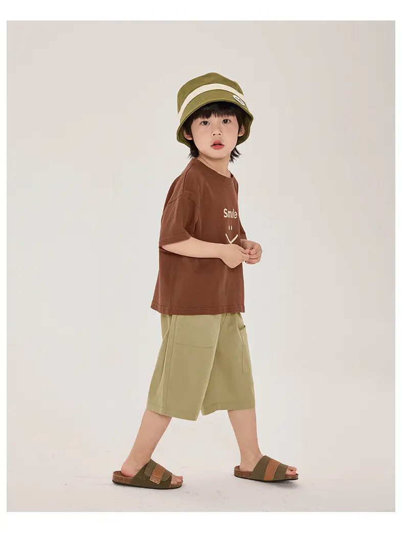 Boys T-Shirt Smiley Cotton Shorts Summer Wear — feature 15