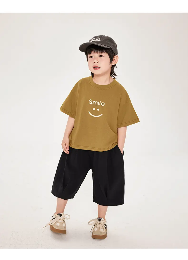 Boys T-Shirt Smiley Cotton Shorts Summer Wear — feature 16
