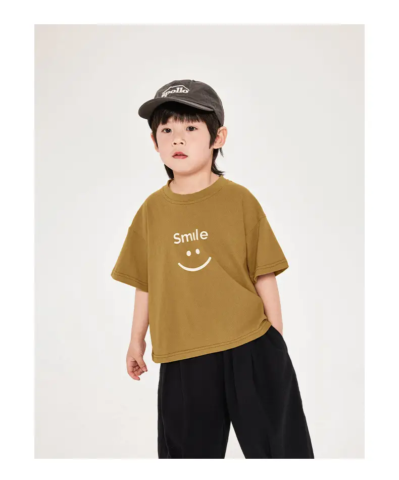 Boys T-Shirt Smiley Cotton Shorts Summer Wear — feature 17