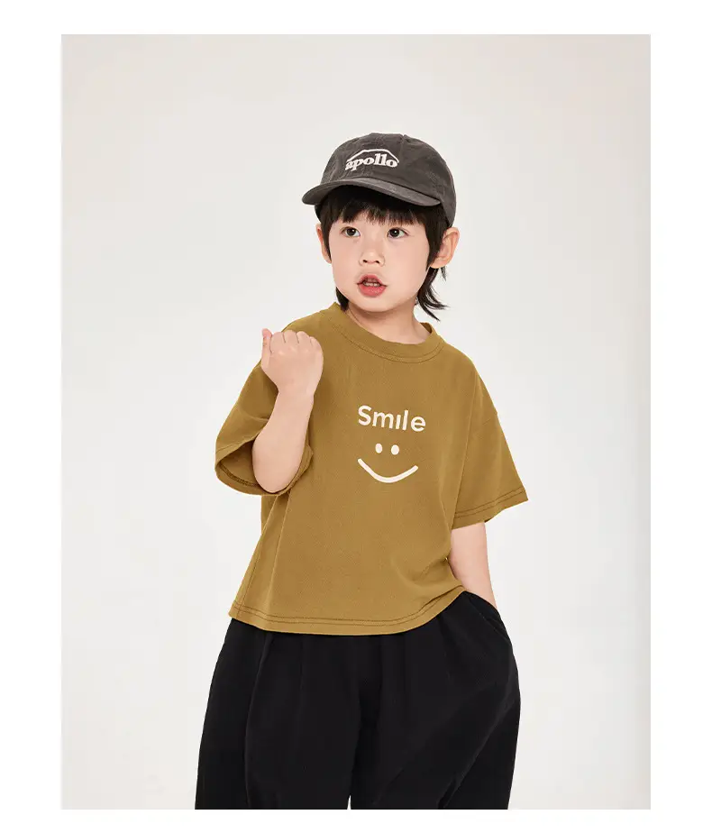 Boys T-Shirt Smiley Cotton Shorts Summer Wear — feature 18