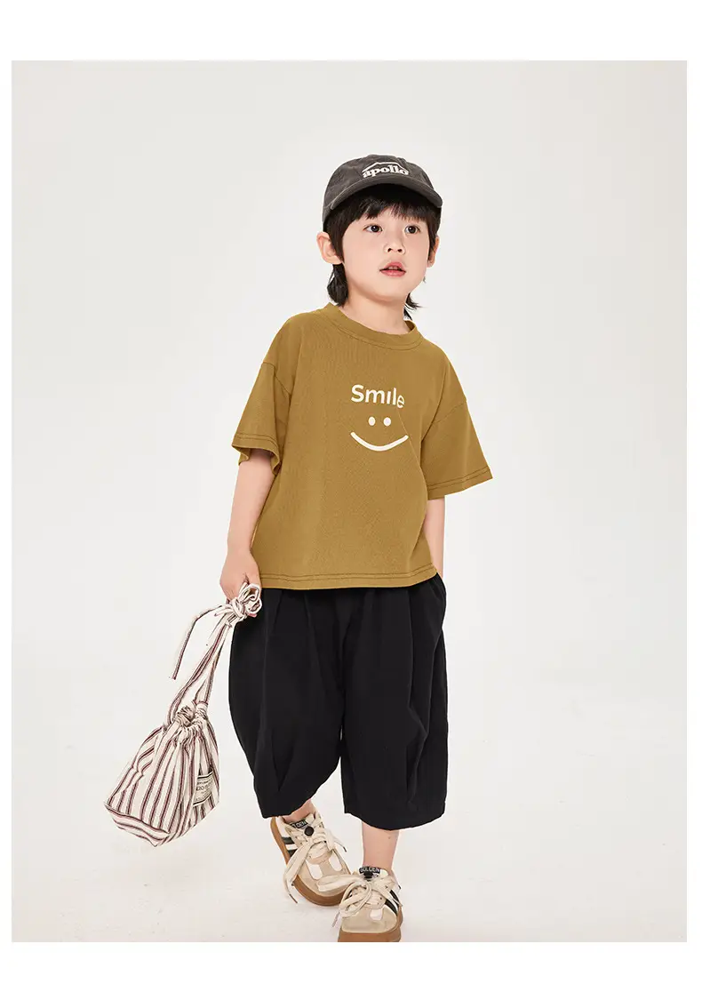 Boys T-Shirt Smiley Cotton Shorts Summer Wear — feature 19