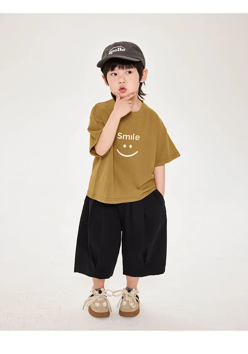 Boys T-Shirt Smiley Cotton Shorts Summer Wear — feature 20