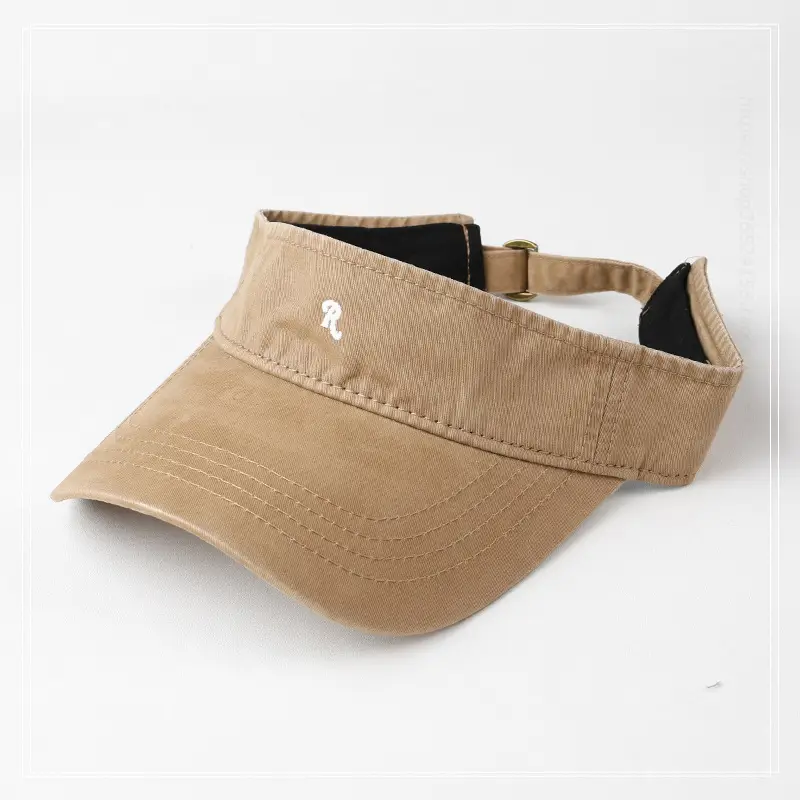 Women's White Korean Style Sunscreen Cap with Embroidered Logo