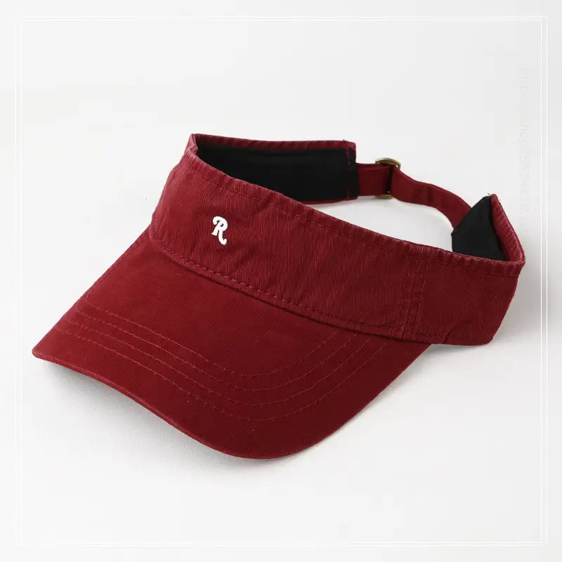Women's White Korean Style Sunscreen Cap with Embroidered Logo