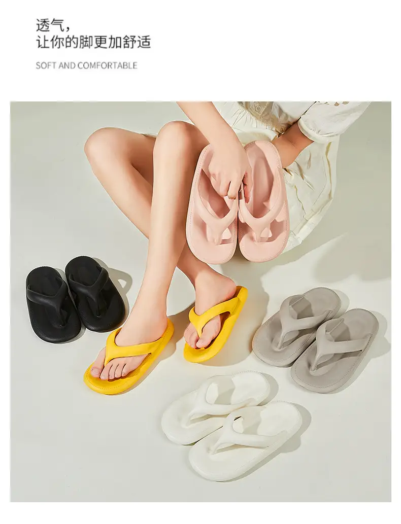 Feeling Flip-flops Women's Summer Outer Wear 2024 New Couple Non-slip Seaside Clip Flip-flops High-end Sandals and Slippers — feature 12