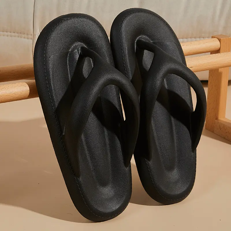Feeling Flip-flops Women's Summer Outer Wear 2024 New Couple Non-slip Seaside Clip Flip-flops High-end Sandals and Slippers - Image 2
