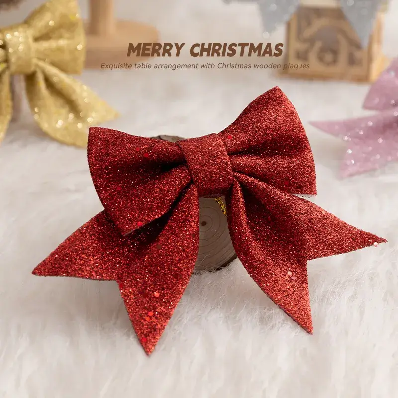 Golden Glitter Bow Accessories for Christmas Tree Decor - Image 10