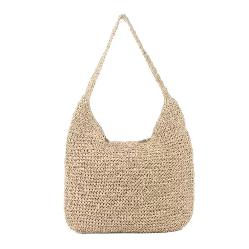 Handmade Woven Straw Tote Bag for Women Large Capacity