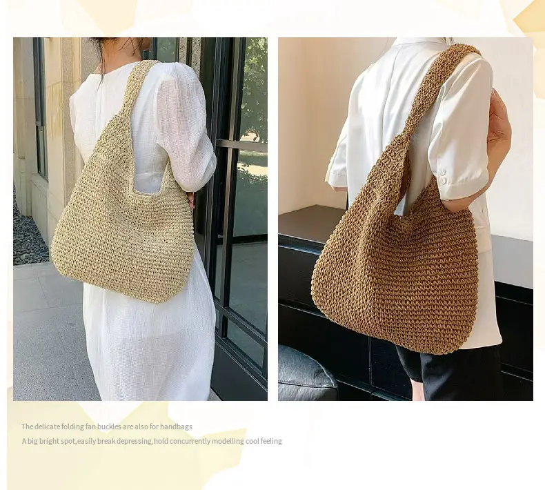 Handmade Woven Straw Tote Bag for Women Large Capacity — feature 8