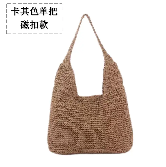 Handmade Woven Straw Tote Bag for Women Large Capacity