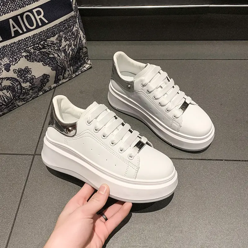 McQueen thick-soled small white shoes women's wholesale spring new explosions high-grade pine cake bottom casual versatile board shoes women's tide - Image 6