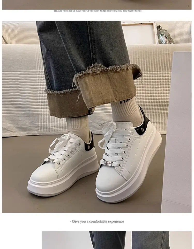 McQueen thick-soled small white shoes women's wholesale spring new explosions high-grade pine cake bottom casual versatile board shoes women's tide — feature 10