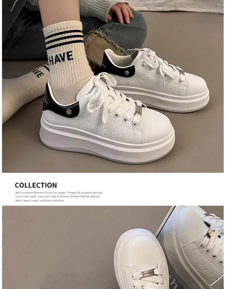 McQueen thick-soled small white shoes women's wholesale spring new explosions high-grade pine cake bottom casual versatile board shoes women's tide — feature 12