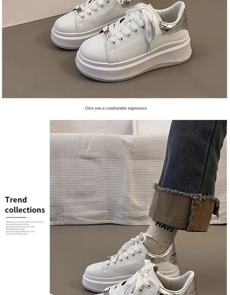 McQueen thick-soled small white shoes women's wholesale spring new explosions high-grade pine cake bottom casual versatile board shoes women's tide — feature 15