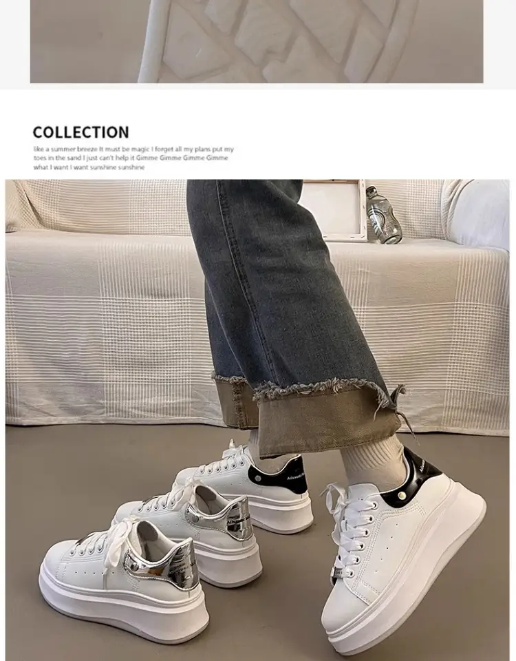 McQueen thick-soled small white shoes women's wholesale spring new explosions high-grade pine cake bottom casual versatile board shoes women's tide — feature 9