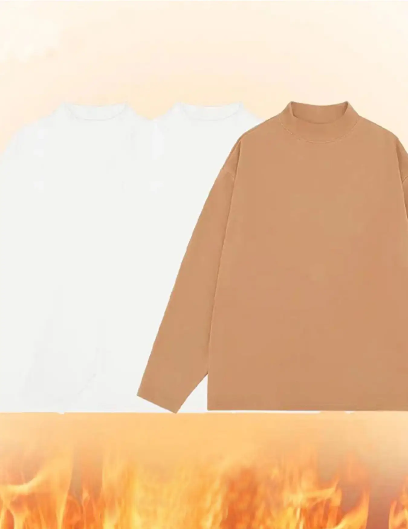 Men's Velvet Knitted Sweater Middle Collar Brown — feature 12