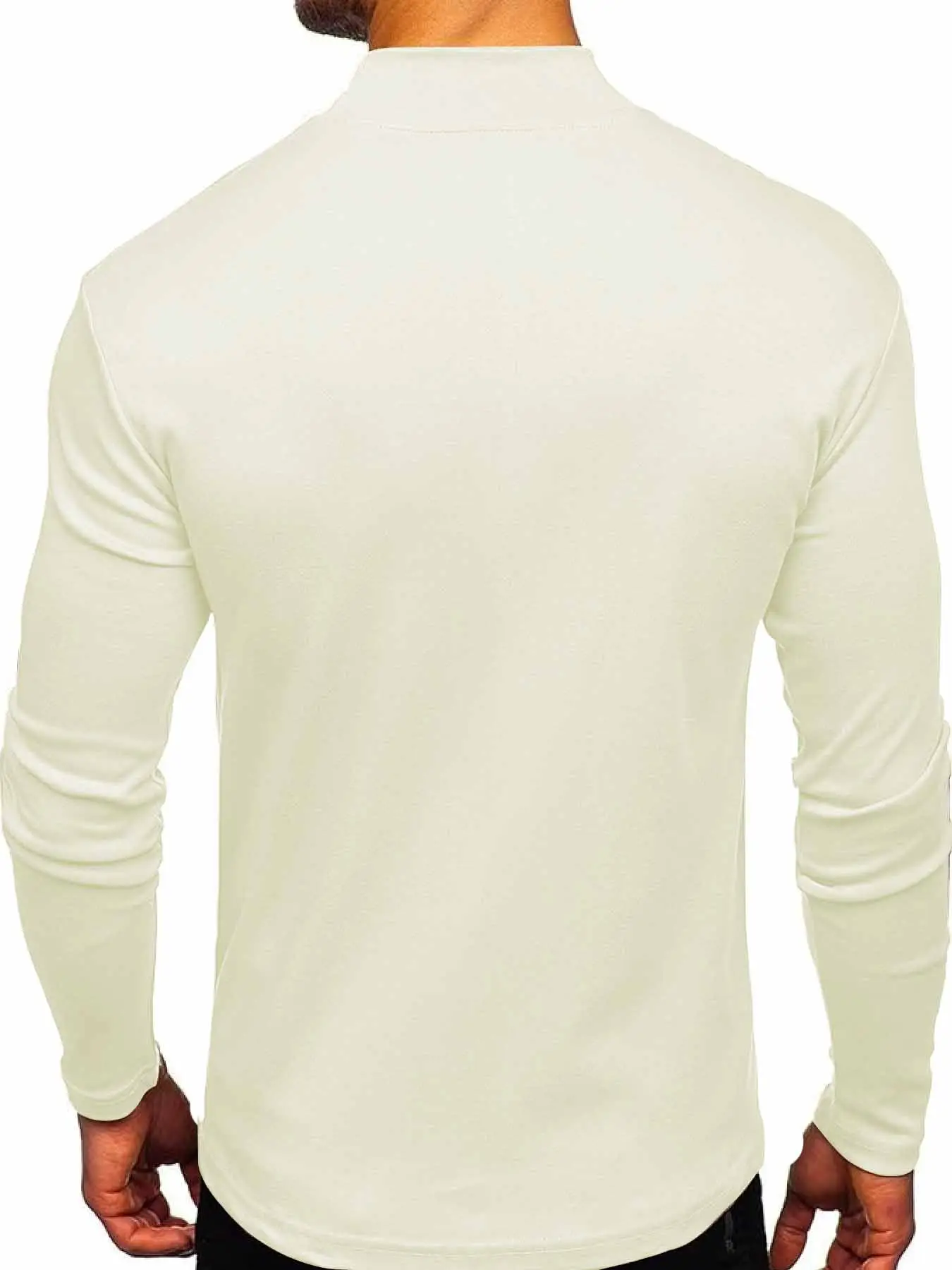 Men's Velvet Knitted Sweater Middle Collar Brown — feature 13