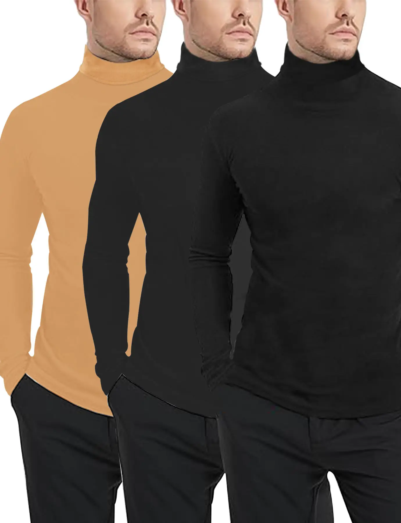 Men's Velvet Knitted Sweater Middle Collar Brown — feature 21