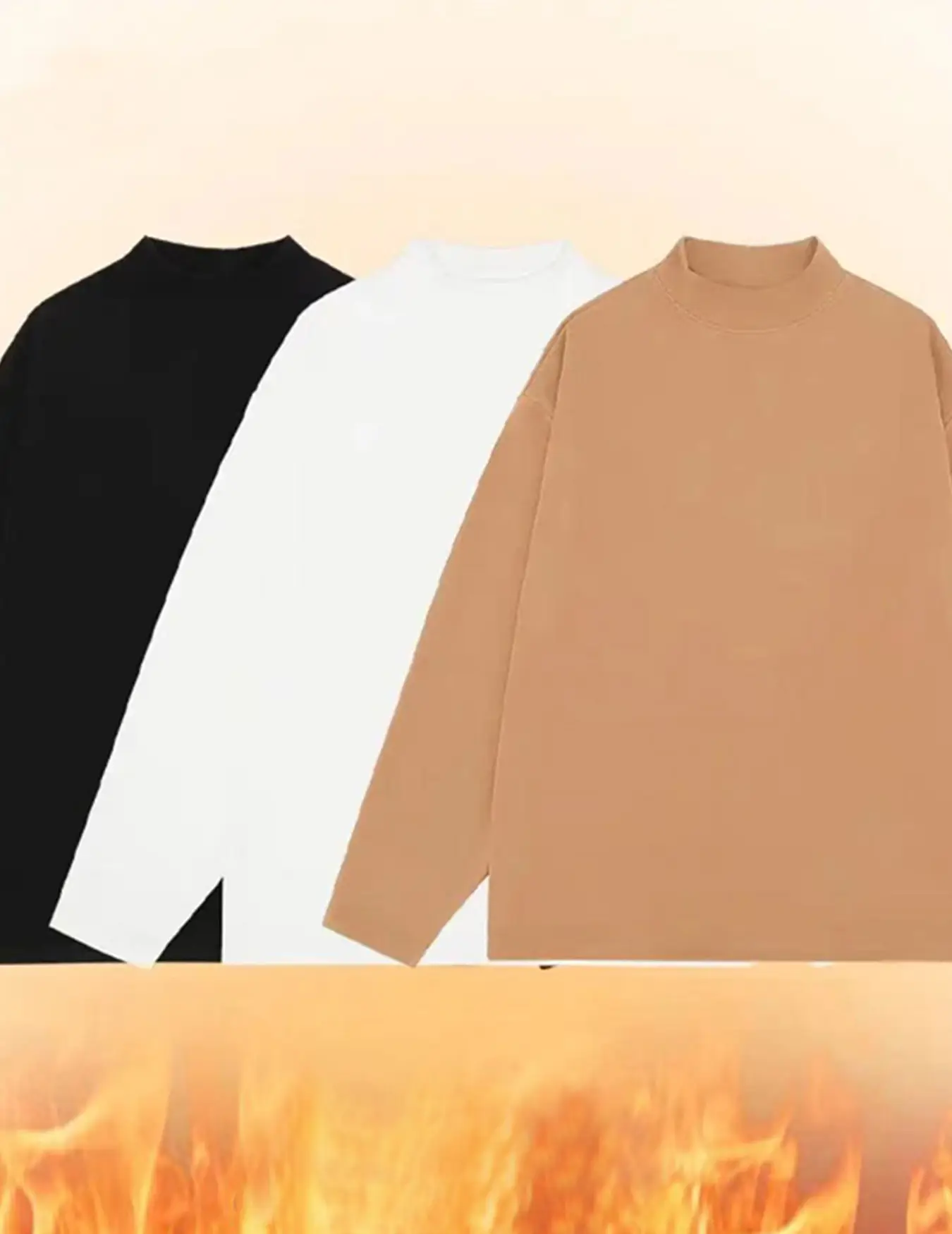 Men's Velvet Knitted Sweater Middle Collar Brown — feature 28