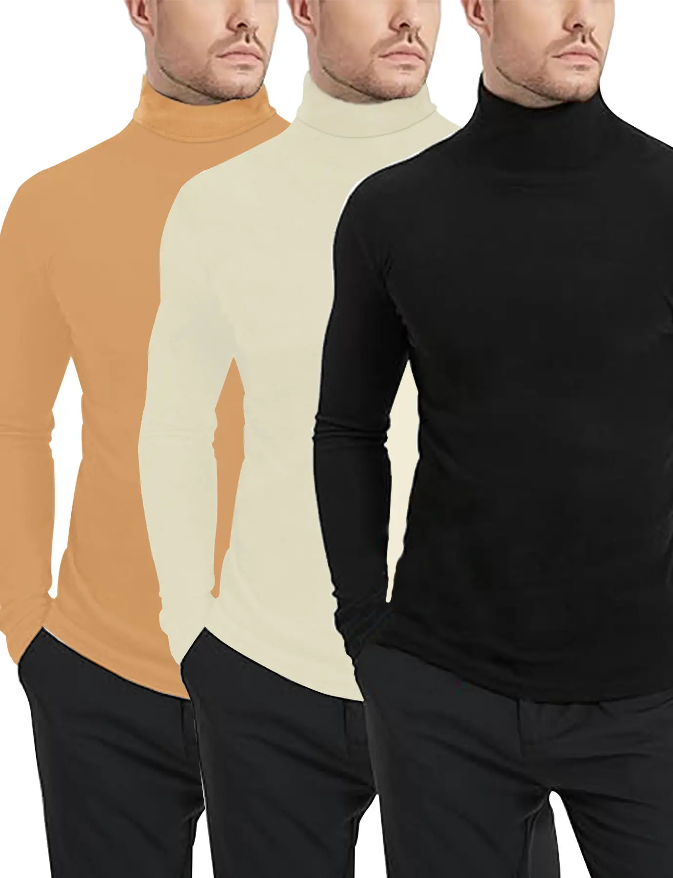 Men's Velvet Knitted Sweater Middle Collar Brown — feature 42