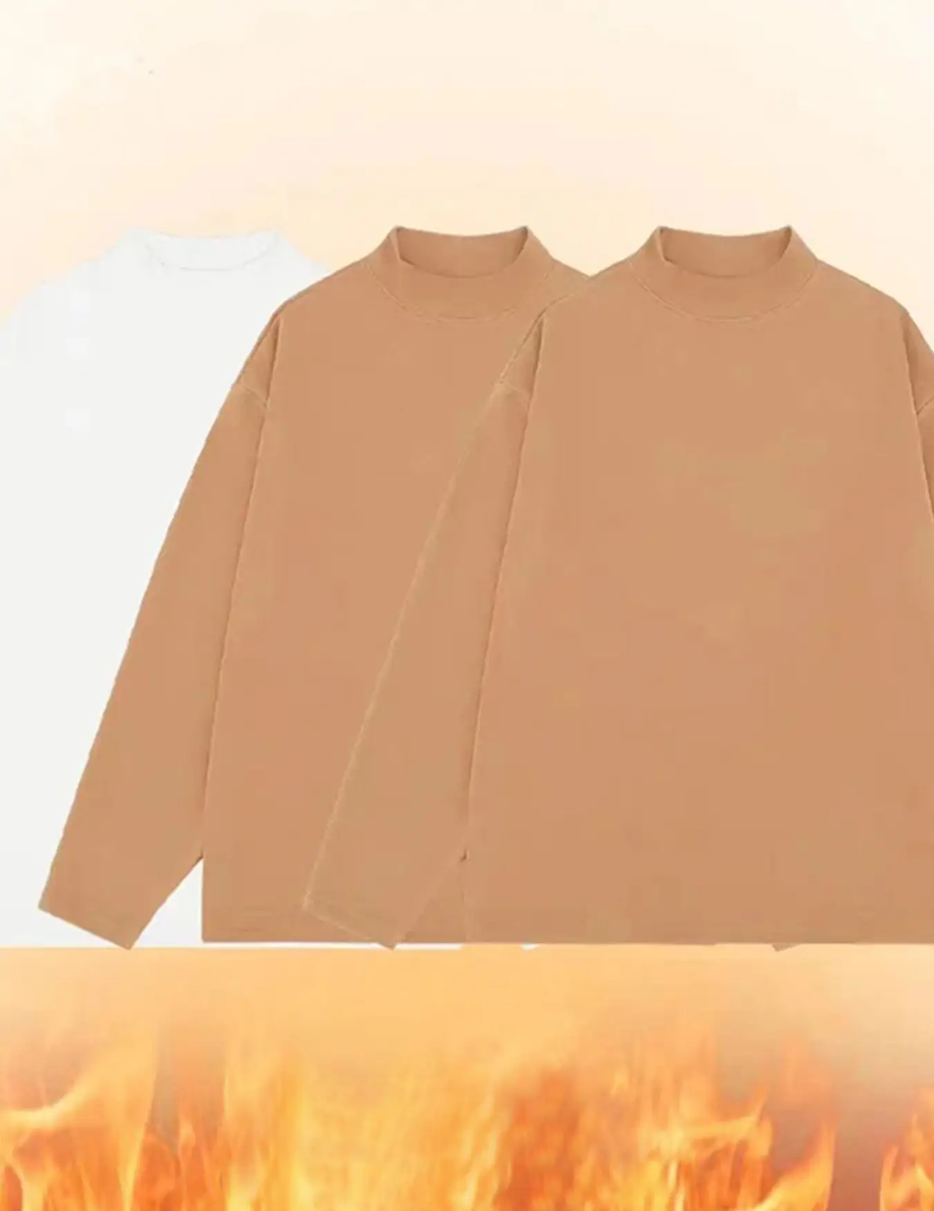 Men's Velvet Knitted Sweater Middle Collar Brown — feature 47