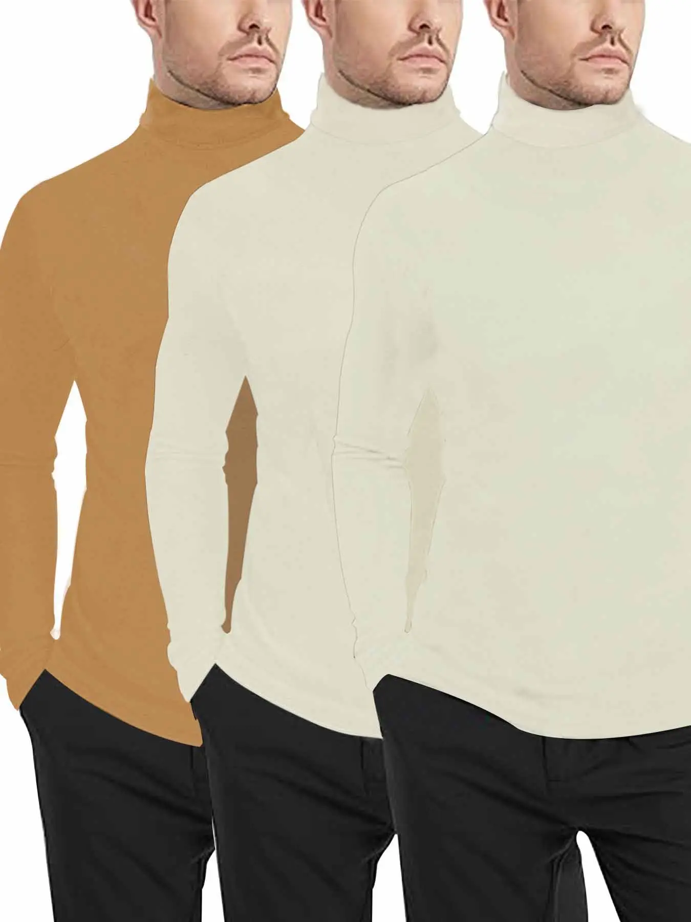 Men's Velvet Knitted Sweater Middle Collar Brown — feature 7