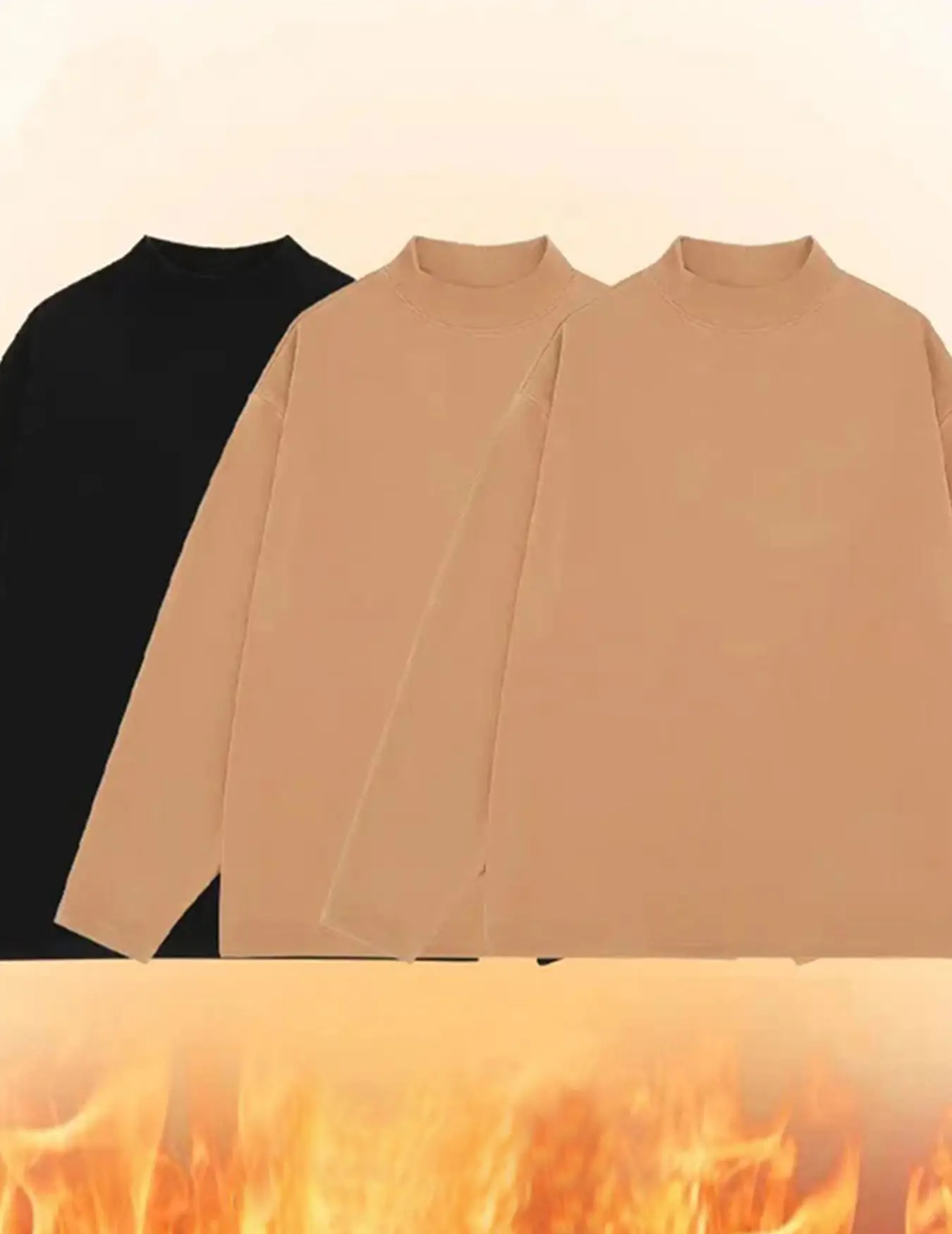 Men's Velvet Knitted Sweater Middle Collar Brown — feature 8