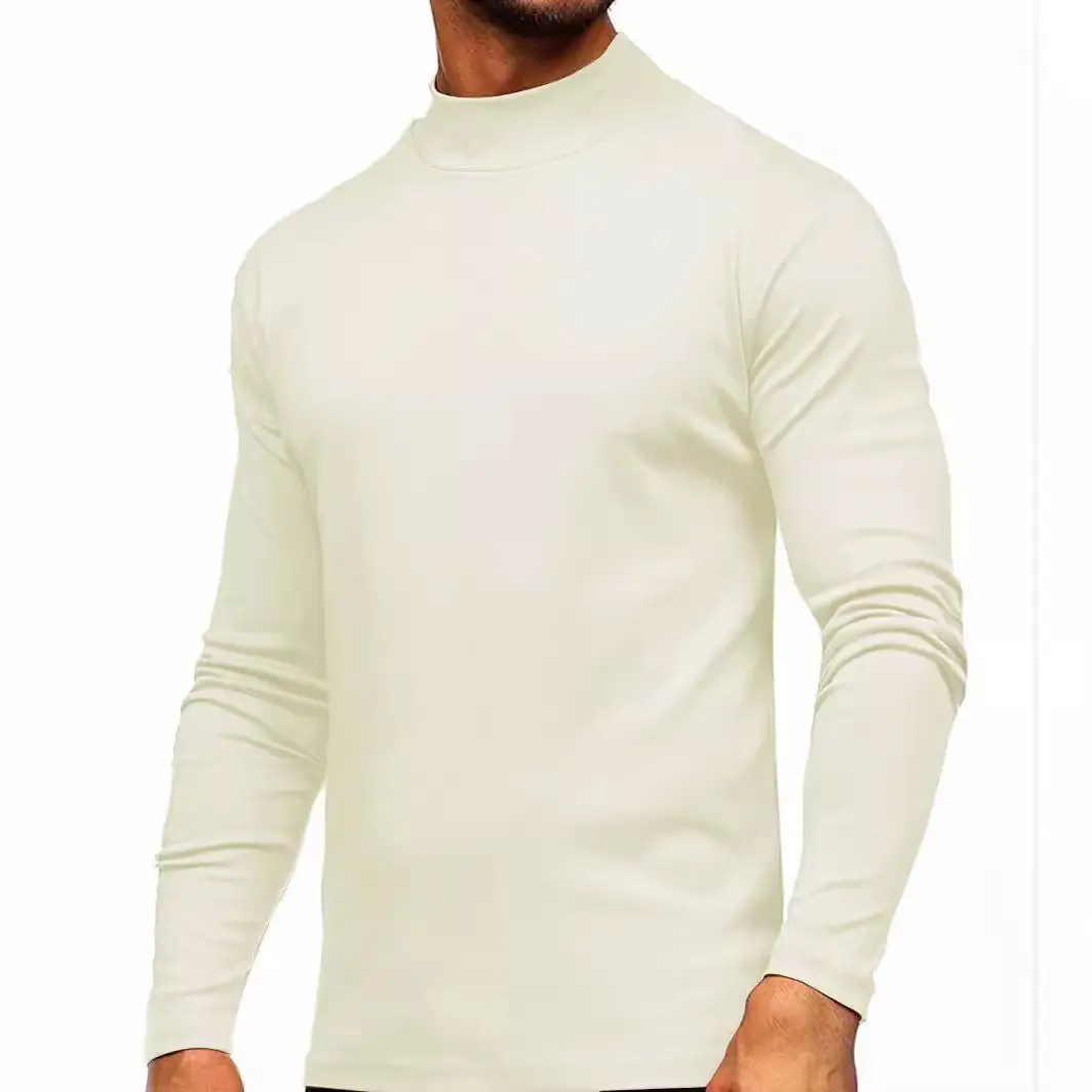 Men's Velvet Knitted Sweater Middle Collar Brown