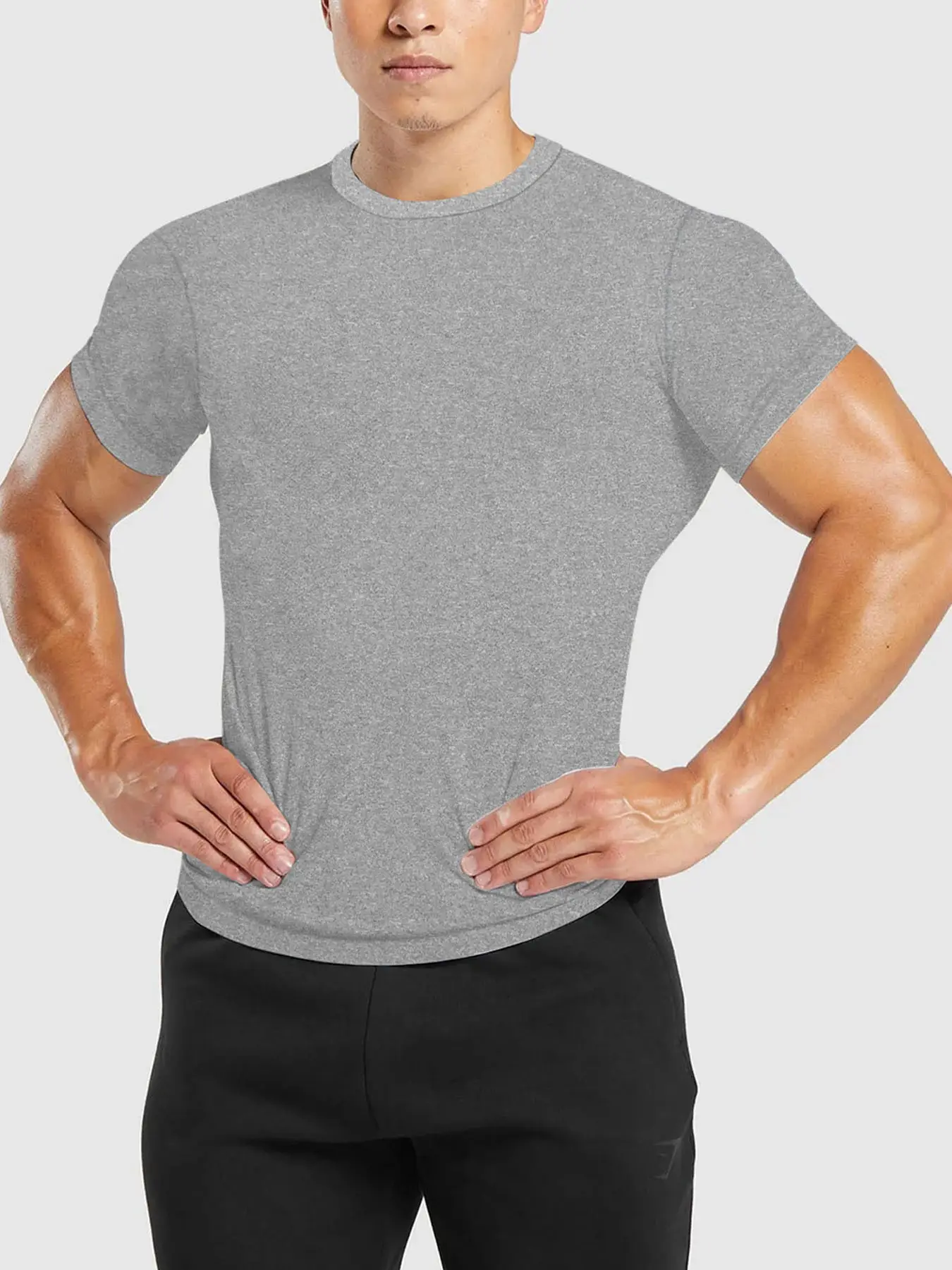 Men White Quick-Drying Crewneck T-Shirt
