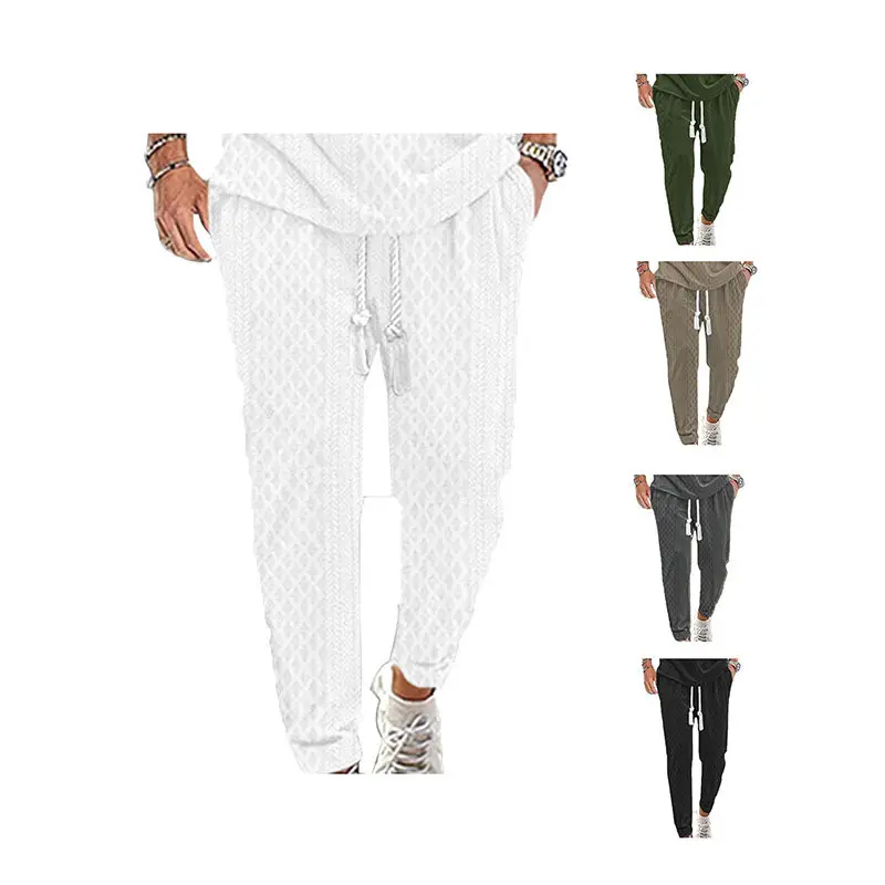 Cross-Border Men's Jacquard Drawstring Pants Large Spring Summer - Image 11