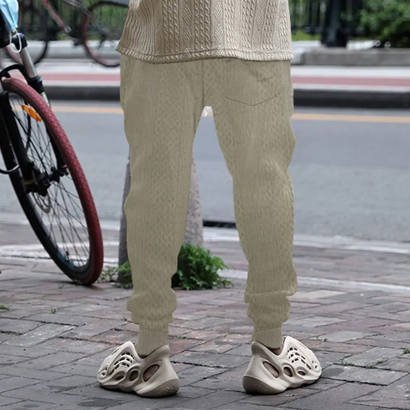 Cross-Border Men's Jacquard Drawstring Pants Large Spring Summer — feature 10
