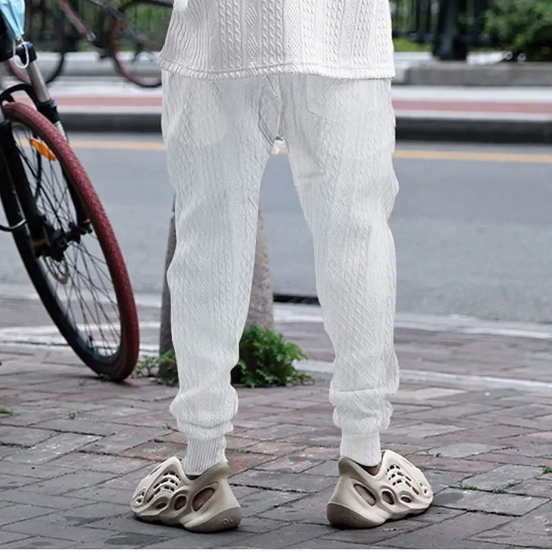 Cross-Border Men's Jacquard Drawstring Pants Large Spring Summer — feature 12