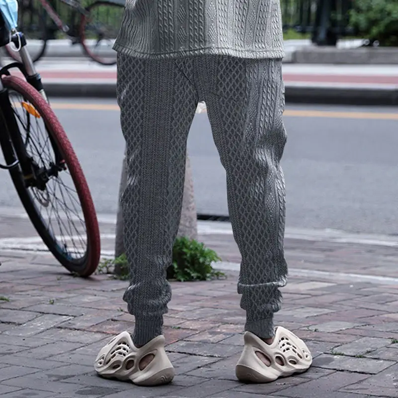 Cross-Border Men's Jacquard Drawstring Pants Large Spring Summer — feature 4