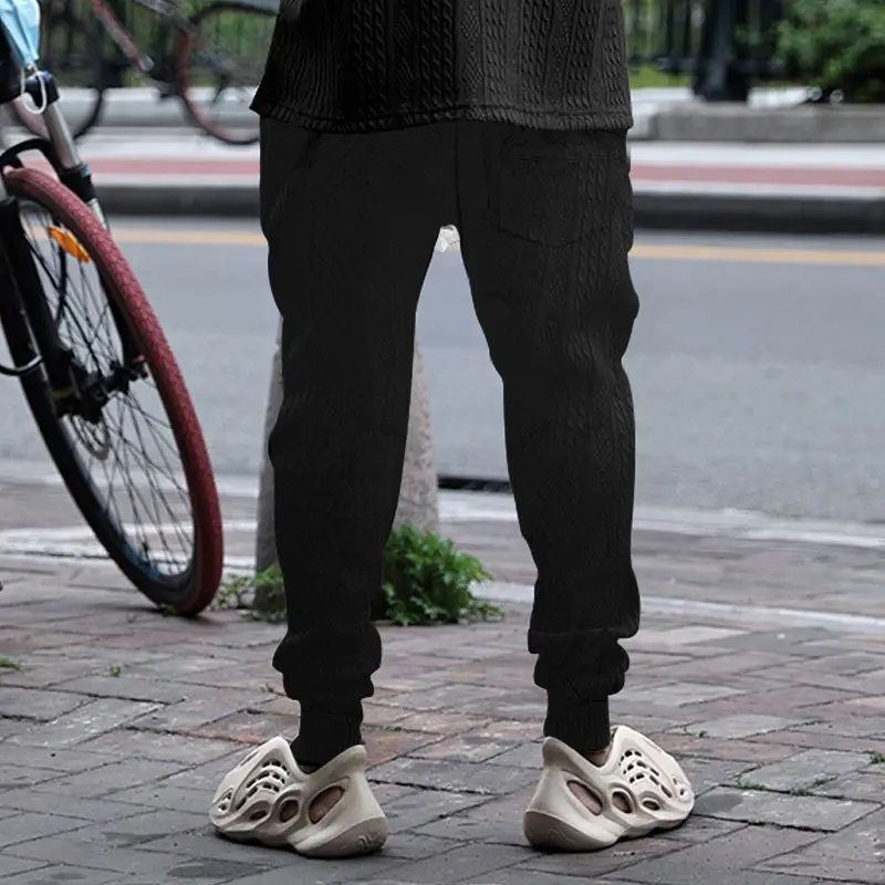 Cross-Border Men's Jacquard Drawstring Pants Large Spring Summer — feature 6