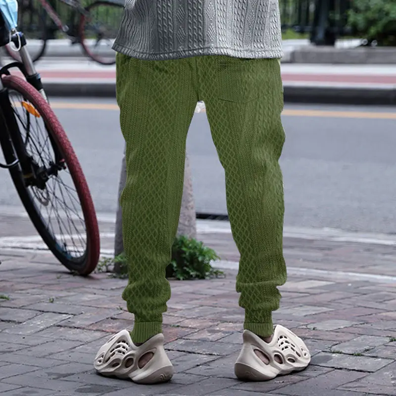 Cross-Border Men's Jacquard Drawstring Pants Large Spring Summer — feature 7
