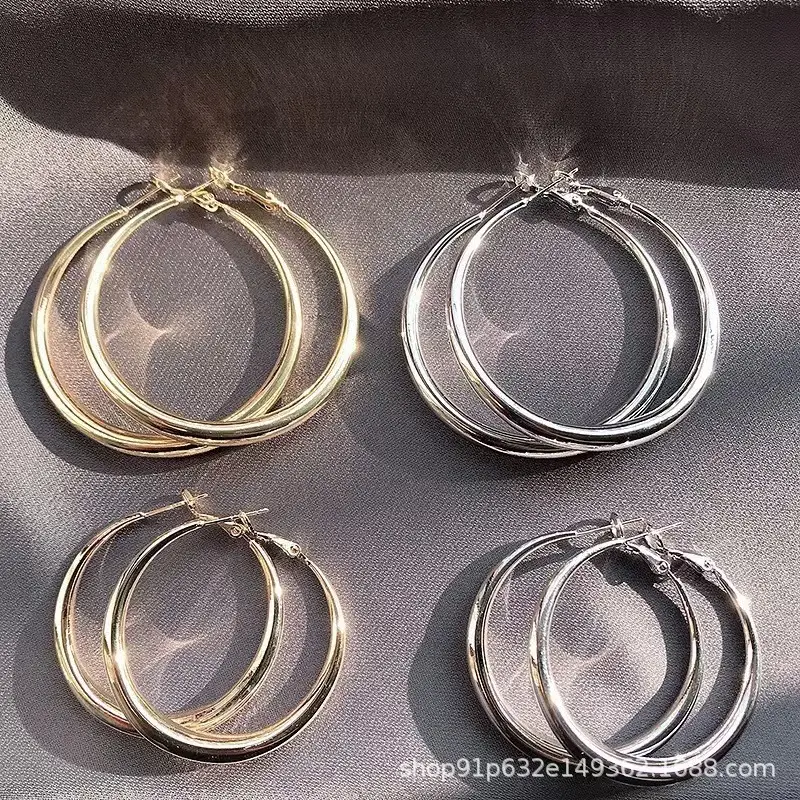 Women's Silver Circle Earrings 2023 Fashion — feature 4