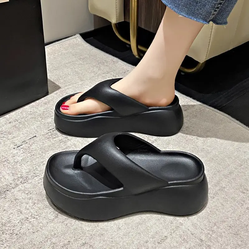 Thick-soled slippers women's summer wear thick-soled flip-flops step on excrement feeling thick-soled slippers eva slippers cross-border explosions - Image 3