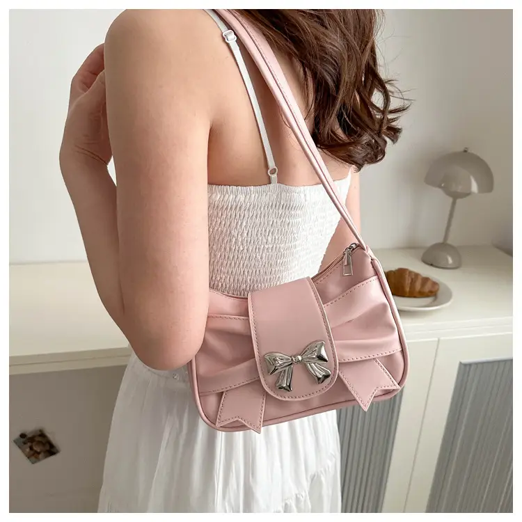 Black Bow Decorated Shoulder Bag for Women — feature 11