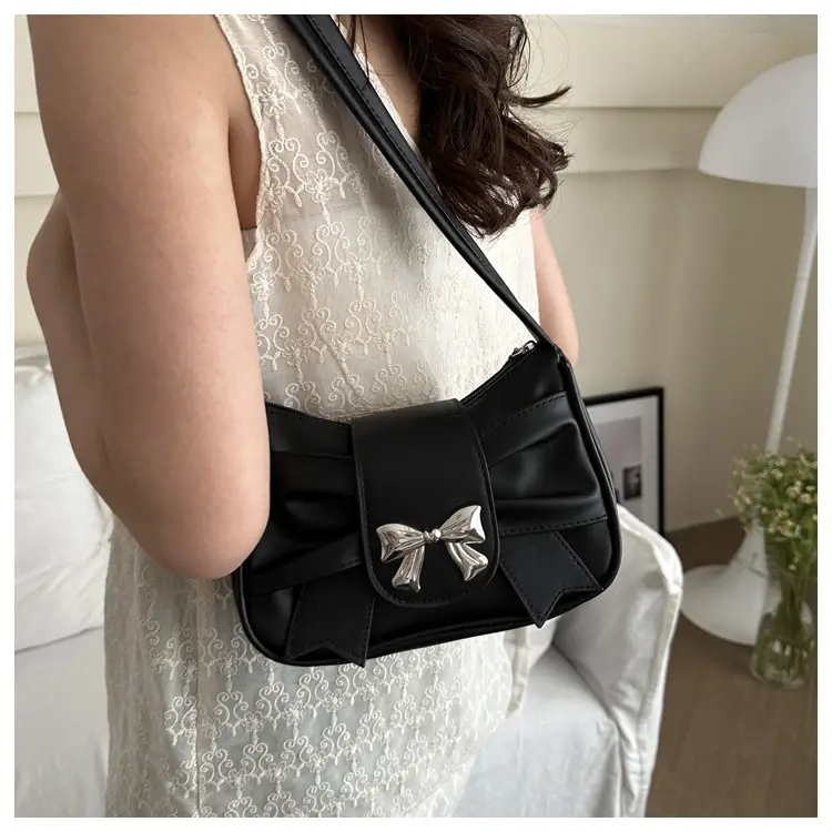 Black Bow Decorated Shoulder Bag for Women — feature 16