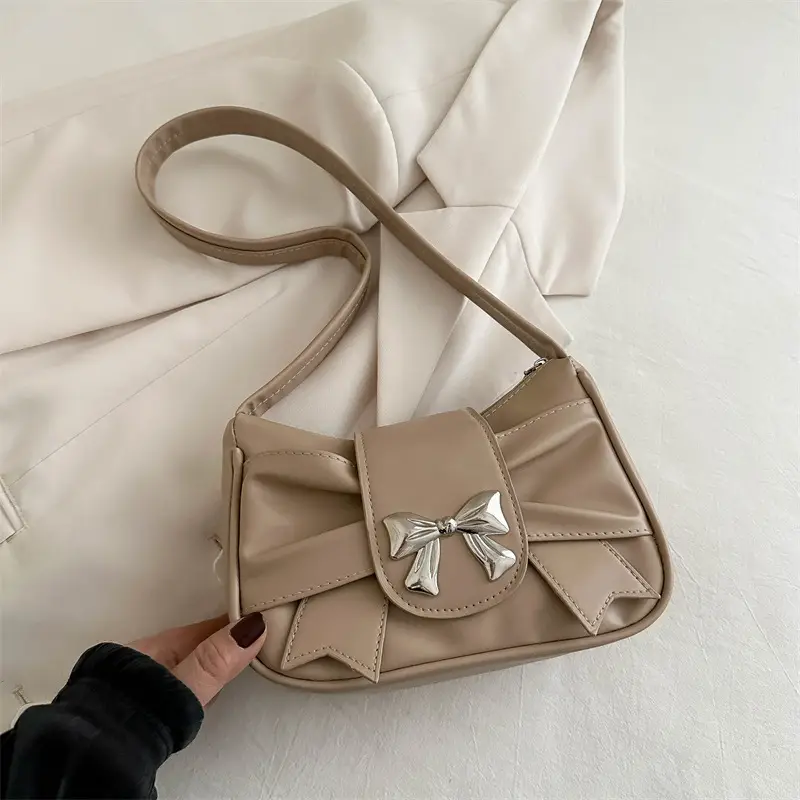 Black Bow Decorated Shoulder Bag for Women - Image 3