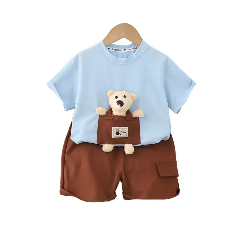 Boys T-Shirt Bear Print Short Sleeve Summer Wear - Image 5