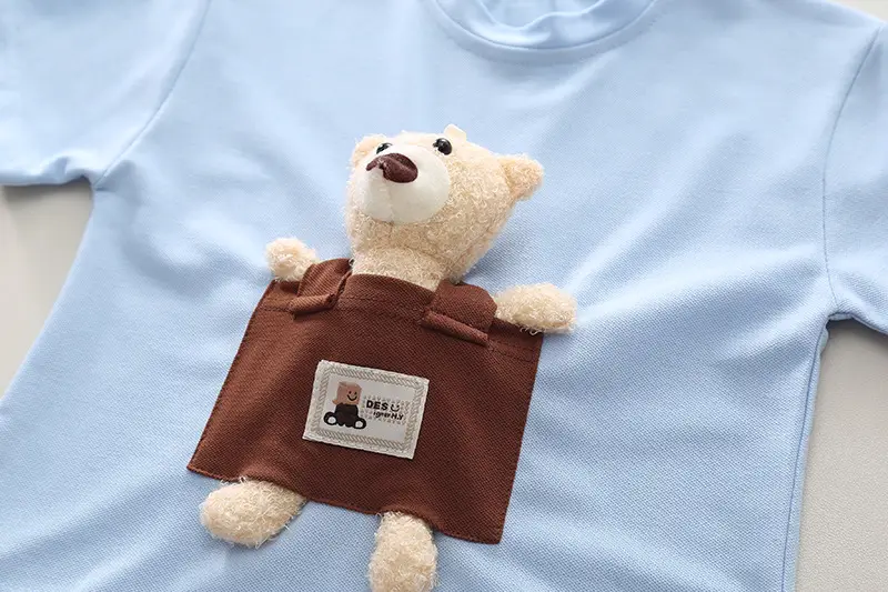 Boys T-Shirt Bear Print Short Sleeve Summer Wear — feature 7
