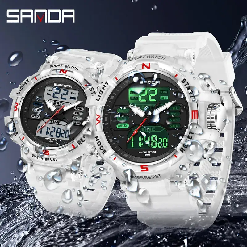 Sanda Pink Digital Sport Watch for Men Women - Image 15