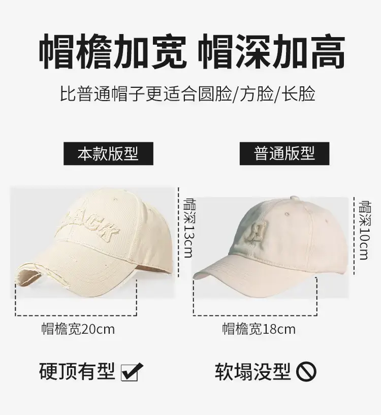 Brown Big Head Baseball Cap for Men with Deep Bristle — feature 12