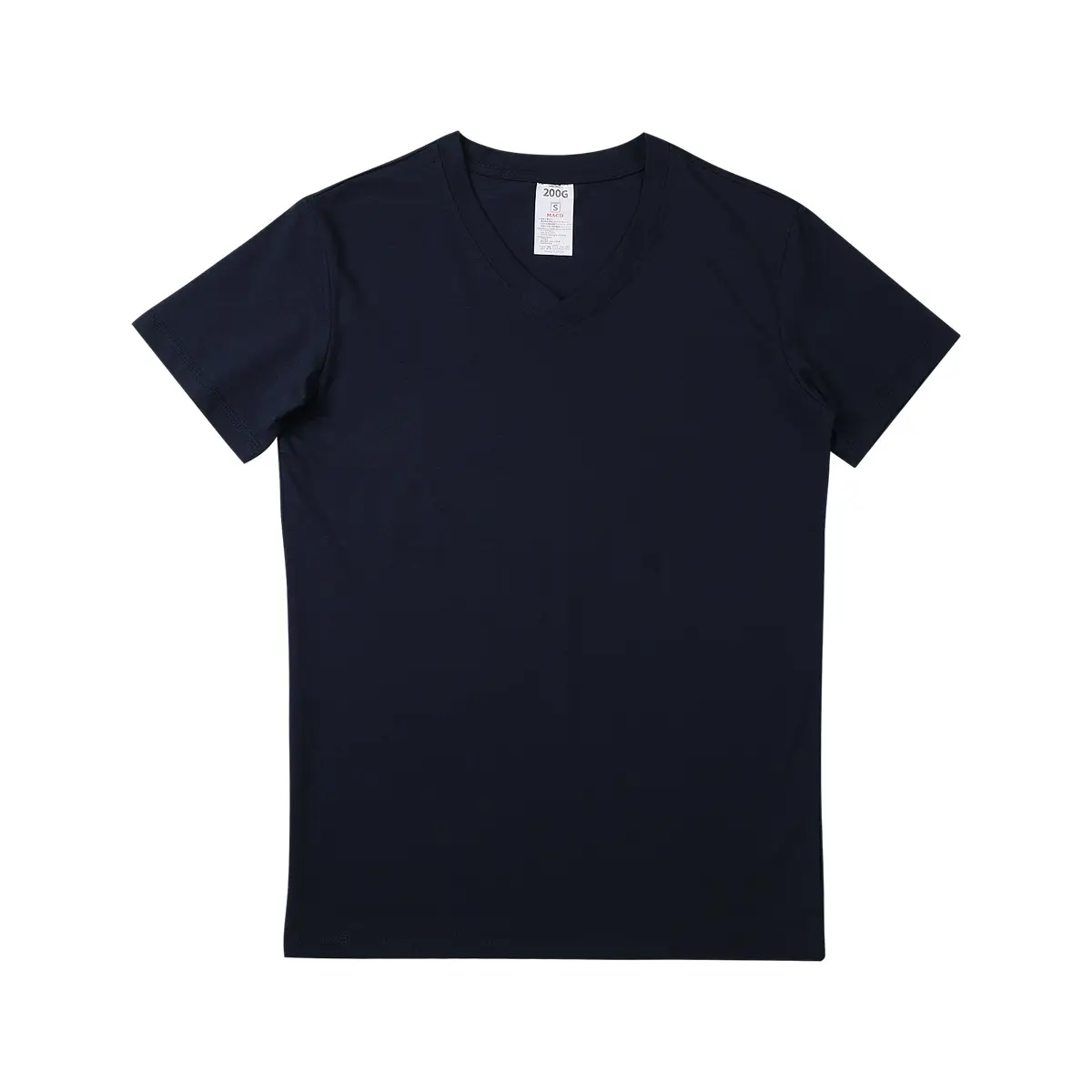 Men V-Neck Slim Fit T-Shirt Navy Blue Summer