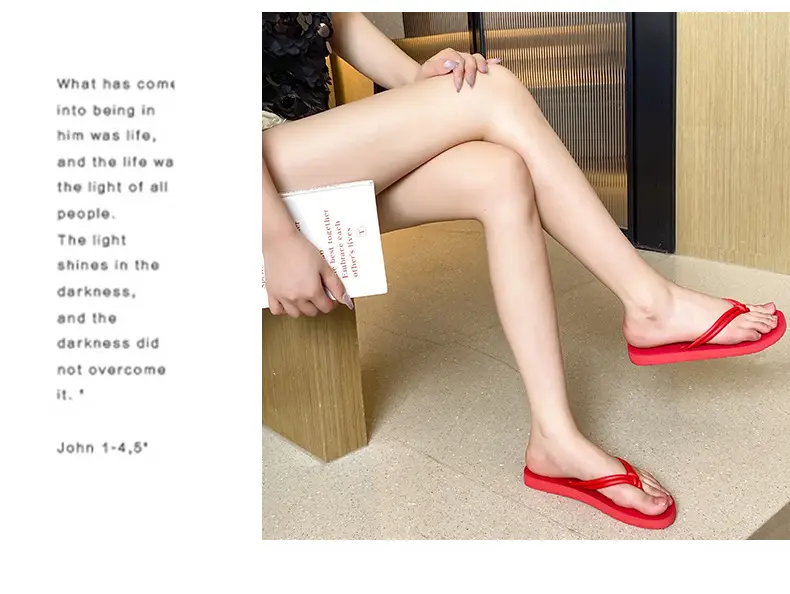 Women's Summer Flip-Flops, Beach Flip-Flops, Breathable and Comfortable, Trendy Ins Style, Flat Sandals — feature 30