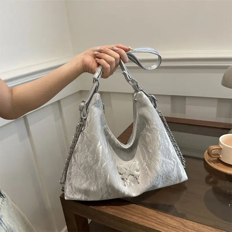 White Butterfly Shoulder Bag Women's 2024 Spring Summer - Image 9